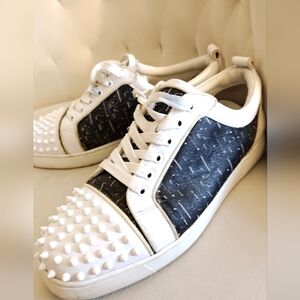 Christian Louboutin Black and White Studded Sneakers